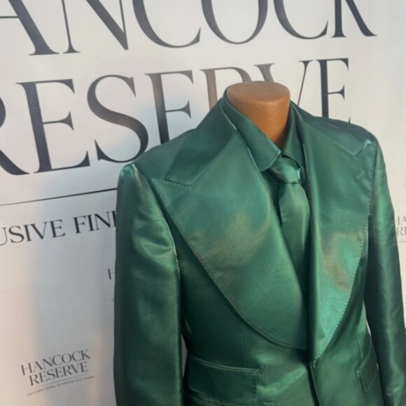 Custom Emerald Silk Suit Made for Morris Chestnut | J. Bolin Storage Find - Picture 2 of 9